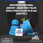 DECONTACTOR DSN6  SOCKET + INLET POLY BLUE  Size.3 IP66 67 69 3P+N+E 63A  440V AC 6 1