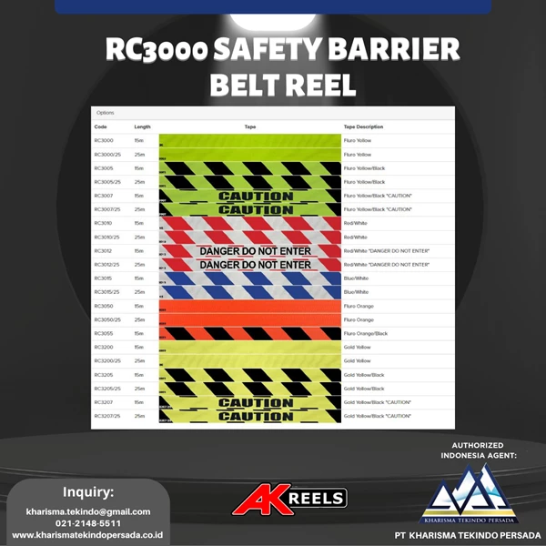 AKREELS RC3000 safety barrier belt reel