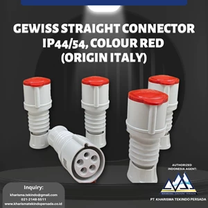 GEWISS Straight Connector IP44/54 Colour Red Origin Italy
